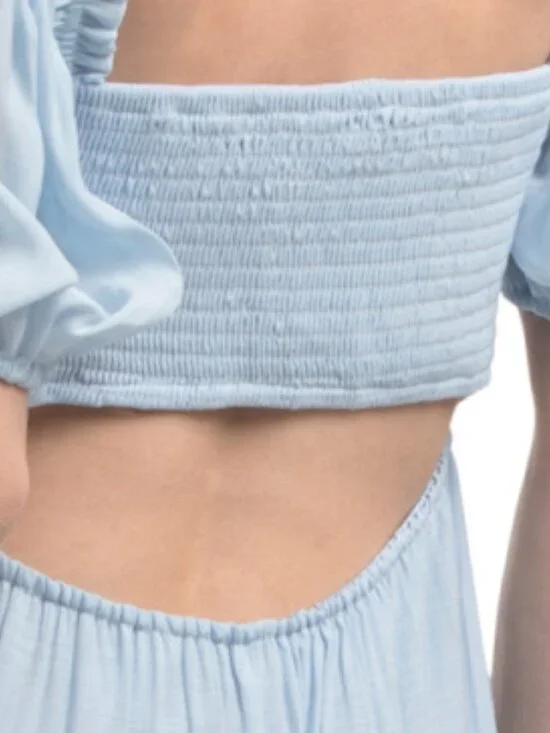 HUNTER & BROWN Basque Waist Puff Sleeve Dress - Picture 6 of 6